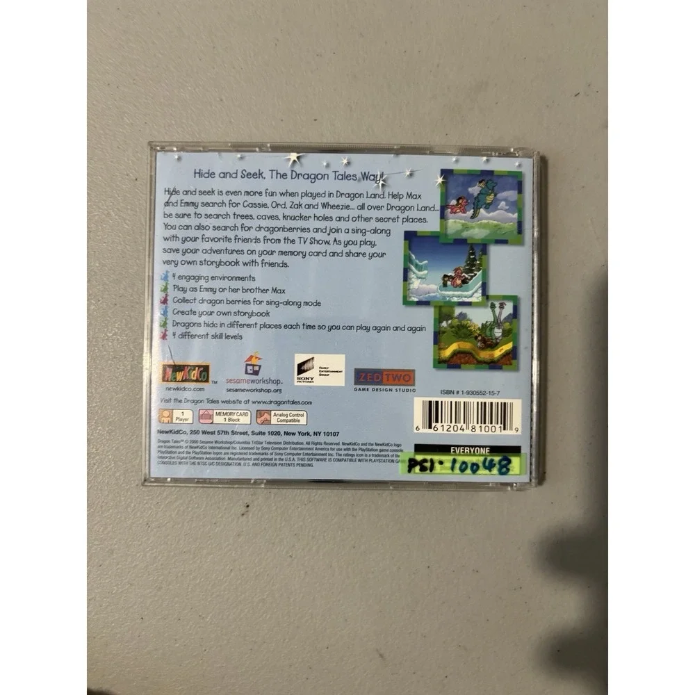 SONY PLAYSTATION PS1 VIDEO GAME DRAGON TALES DRAGON SEEK RATED EVERYONE